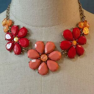 Jules b pink flower statement necklace